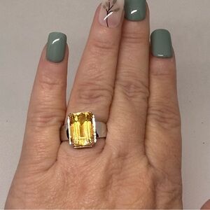 Sterling Silver citrine ring size 9